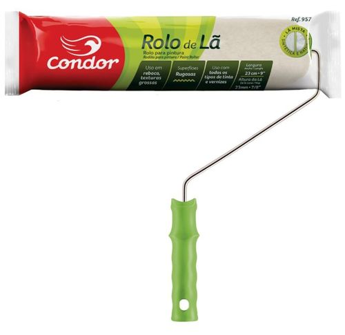 Rolo de Lã Mista com Suporte 23cm 957 - Condor.