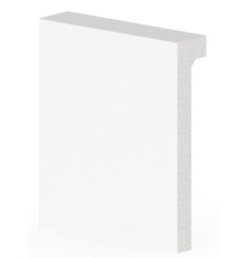 Rodapé Poliestireno 50712 Liso 12x240cm Branco - Arquitech.