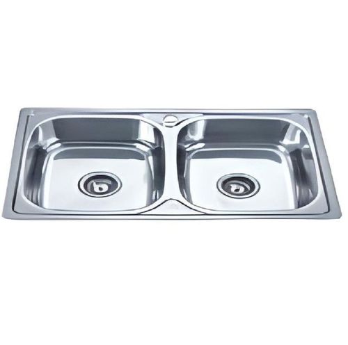 Cuba Dupla para Embutir em Aço Inox 78x48x18cm Cromado - Casa Ok.