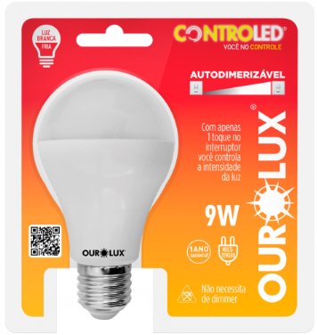 Lâmpada Inteligente Controled Autodimerizável Bivolt 9W 6.500K - Ourolux.