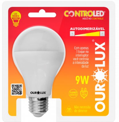 Lâmpada Inteligente Controled Autodimerizável Bivolt 9W 2.700K - Ourolux.