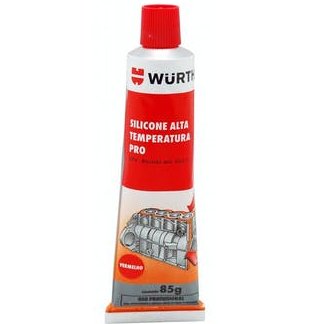 Silicone Neutro para Alta Temperatura PRO Vermelho Bisnaga 85g - Wurth.