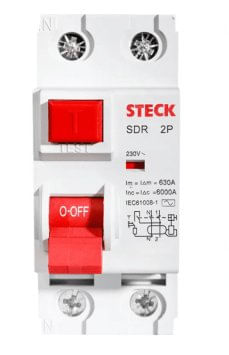 Interruptor Diferencial IDR 2P 63A 30mA SDR26330 - Steck.