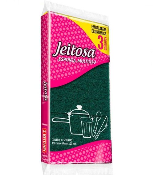 Jeitosa Esponja Multiuso com 3 unidades - Bettanin.