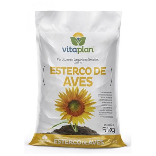 Esterco de Aves 5kg - Vitaplant.