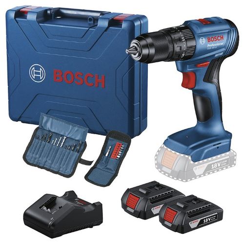 Parafusadeira e Furadeira de Impacto 1/2" Bateria 18v Bivolt com Maleta e Acessórios GSB185-Li - Bosch