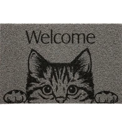 Encontraproduto.com.br - Capacho Vinil Pet Cat Welcome 40cmx60cm Kapazi
