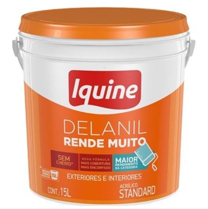 Tinta Acrílica Delanil Rende Muito Fosco Pérola Balde 15L - Iquine