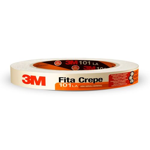 Fita Crepe 101LA Uso Geral 18mm x 50m - 3M.