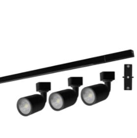 KIT TRILHO DIRECT LED 3 SPOTS 6500K PRETO - Taschibra.