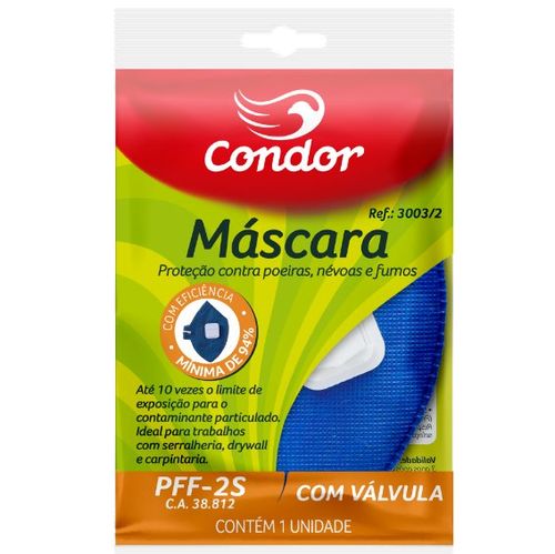 Máscara de Proteção Com Válvula PFF-2S 3003/2 - Condor