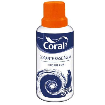 Corante Líquido Base de Água Laranja 50ml - Coral.