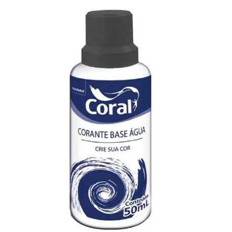 Corante Líquido Base de Água Preto 50ml - Coral.