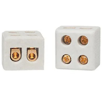 Conector De Porcelana 6mm 30A/600V 2 pólos CP0623 - Decorlux.