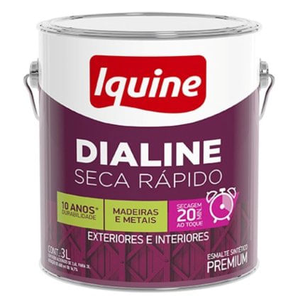 Tinta Esmalte Dialine Secagem Rápida Alumínio 3L - Iquine.