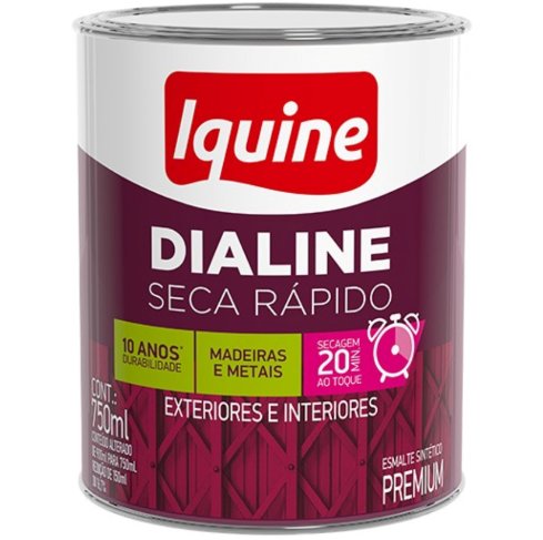 Tinta Esmalte Dialine Secagem Rápida Amarelo 750ml - Iquine.