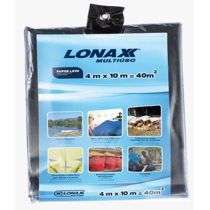 Lona Multiuso 4x10M Preto - Lonax.