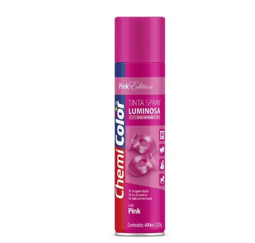 Tinta Spray Luminosa Pink 400Ml - Chemicolor (Baston)