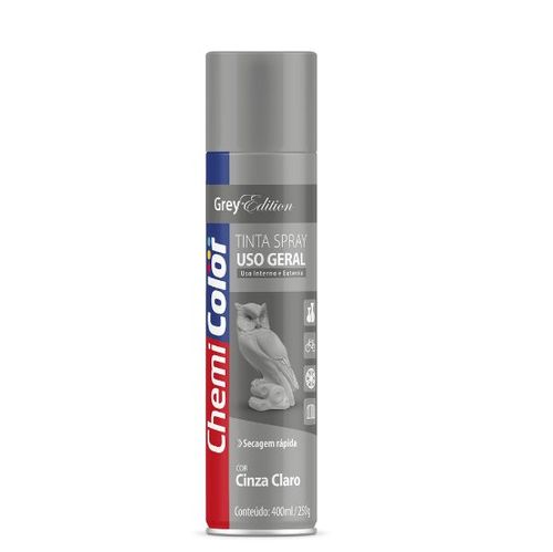 Tinta Spray Uso Geral Cinza Claro 400Ml - Chemicolor (Baston)