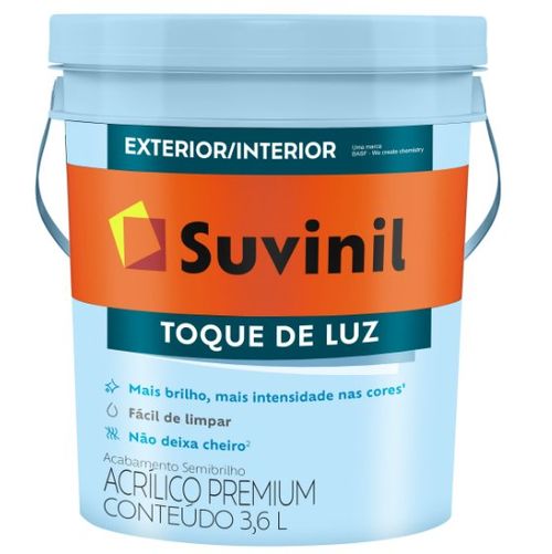 Tinta Acrílica Semi-Brilho Ilumina Toque de Luz 3,6L Branco Balde - Suvinil.