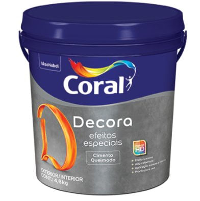 Efeito Cimento Queimado Decora Imensidão Cinza 4,8Kg - Coral.