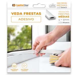 Veda Fresta D Vão Porta Janela Moveis Adesivo Vedante Branco 4x9x6m Branco - Comfort Door.