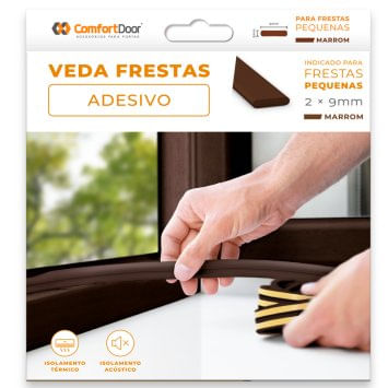 Veda Fresta D Vão Porta Janela Moveis Adesivo Vedante Marrom 2mmx9mmx6m  - Comfortdecor.