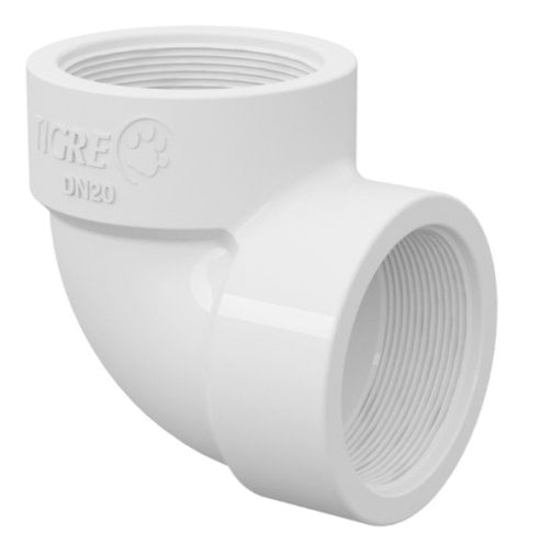 Joelho 90° Roscável PVC Branco 1/2" - Tigre.