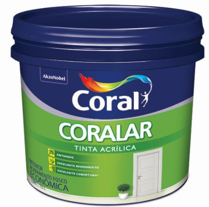 Tinta Acrílica Coralar Econômica Fosco Branco 15L - Coral