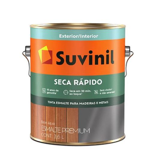 Tinta Esmalte Seca Rápido Acetinado Branco 3,6L - Suvinil.