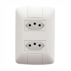 Conjunto 4x2 com 2 Tomadas 2P+T Aria 10 A 250 V Branco - Tramontina.