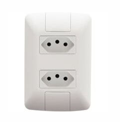 Conjunto 4x2 com 2 Tomadas 2P+T  Aria 20 A 250 V Branco - Tramontina.