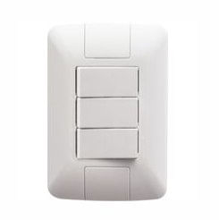 Conjunto 4x2 com 3 Interruptores Paralelos 6 A 250 V Aria Branco - Tramontina.