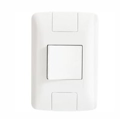 Conjunto Placa 4x2 com 1 Interruptor Bipolar Simples Aria 25 A 250 V Branco - Tramontina.