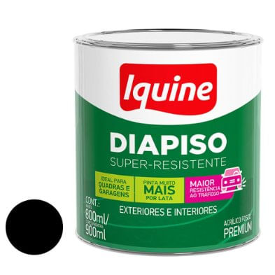 Tinta Acrílica Premium Diapiso Super Resistente Preto 900 ml - Iquine.