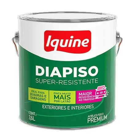 Tinta Acrílica Premium Diapiso Super Resistente Vermelho 3,6L - Iquine.