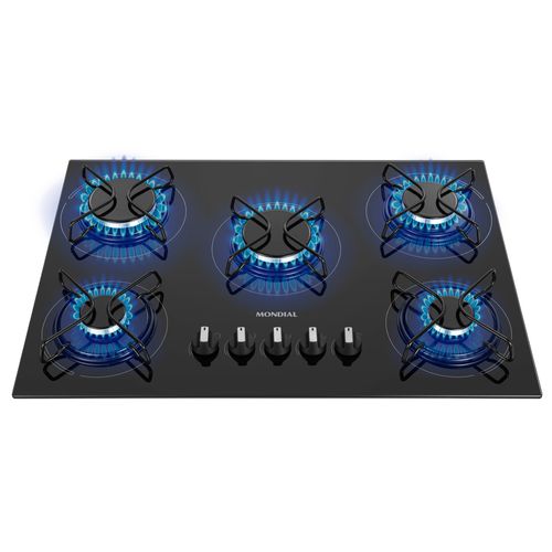 Cooktop à Gás 5 Bocas Glp Preto Ctg-02 Bivolt - Mondial.