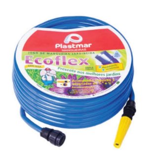 Mangueira PVC 1/2" 10 Metros Jardim Ecoflex Azul - Plastmar.