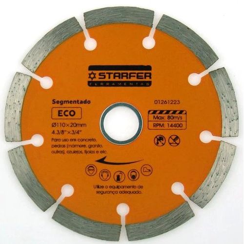 Disco Diamantado Segmentado 4/12" - Starfer.