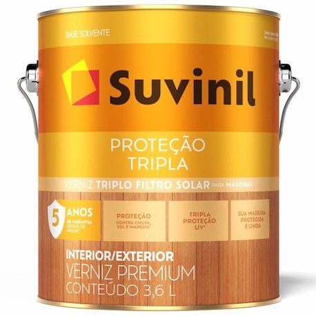 Verniz Tripla Proteção Brilhante Nogueira 3,6L - Suvinil.