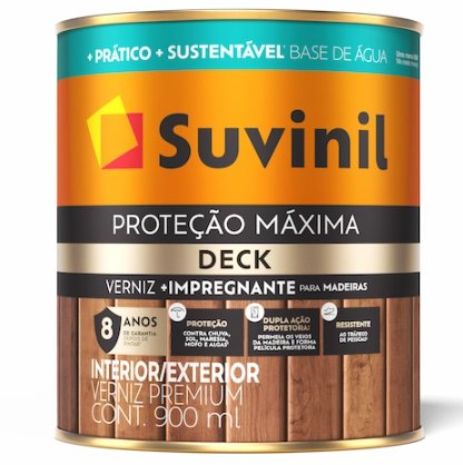 Verniz Proteção Máxima Deck Brilhante 0,9L Natural - Suvinil.