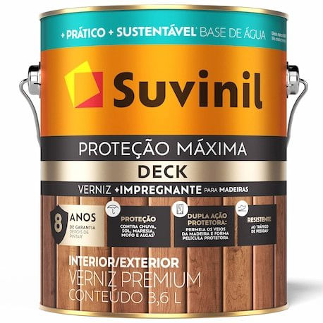 Verniz Proteção Máxima Deck Brilhante 3,6L Natural - Suvinil.