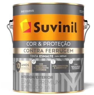 Tinta Esmalte Premium Contra Ferrugem Brilhante Branco 3,6L - Suvinil.