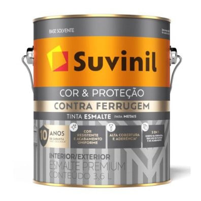 Tinta Esmalte Premium Contra Ferrugem Brilhante Azul Del Rey 3,6L - Suvinil.