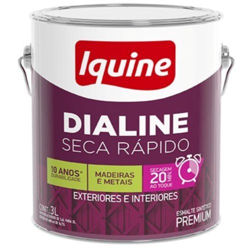 Tinta Esmalte Dialine Secagem Rápida Grafite Escuro 3L - Iquine.