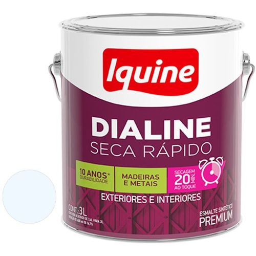 Tinta Esmalte Dialine Secagem Rápida Premium Fosco Branco 3L - Iquine.