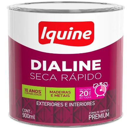 Tinta Esmalte Dialine Seca Rápido Acetinado Branco Gelo 900ml - Iquine.