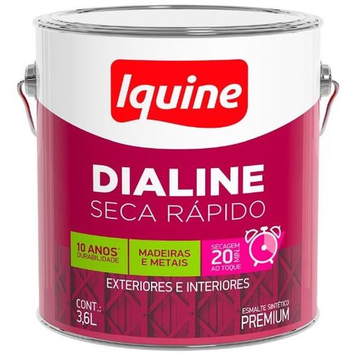 Tinta Esmalte Dialine Seca Rápido Acetinado Branco Gelo 3,6L - Iquine.