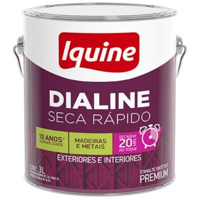 Tinta Esmalte Dialine Seca Rápido Acetinado Branco Neve 3L - Iquine.