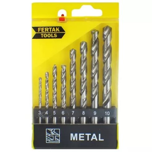 Jogo de Brocas para Metal com 8 peças 3 a 10mm 1205 - Fertak.